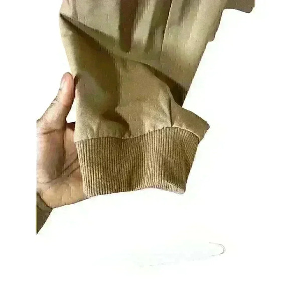 FLX Joggers Mens Size Medium Brown/Tan Tapered Inner Drawstring Side Zipper - Picture 3 of 8